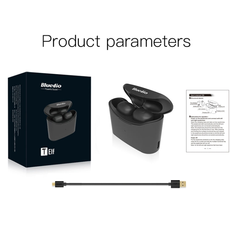 Bluedio TWS T-elf Bluetooth Version 5.0 In-Ear Bluetooth Headset with Headphone Charging Cabin