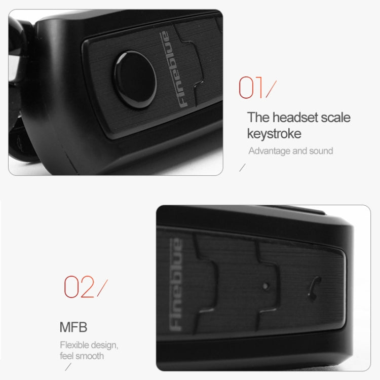 Casque Bluetooth antivol avec câble rétractable Fineblue F910 CSR4.1 et rappel de vibration