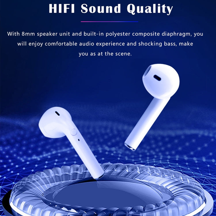 i9 Wireless TWS Sport Bilateral Stereo Bluetooth 5.0 Headset with Charging Box, Push-button Version