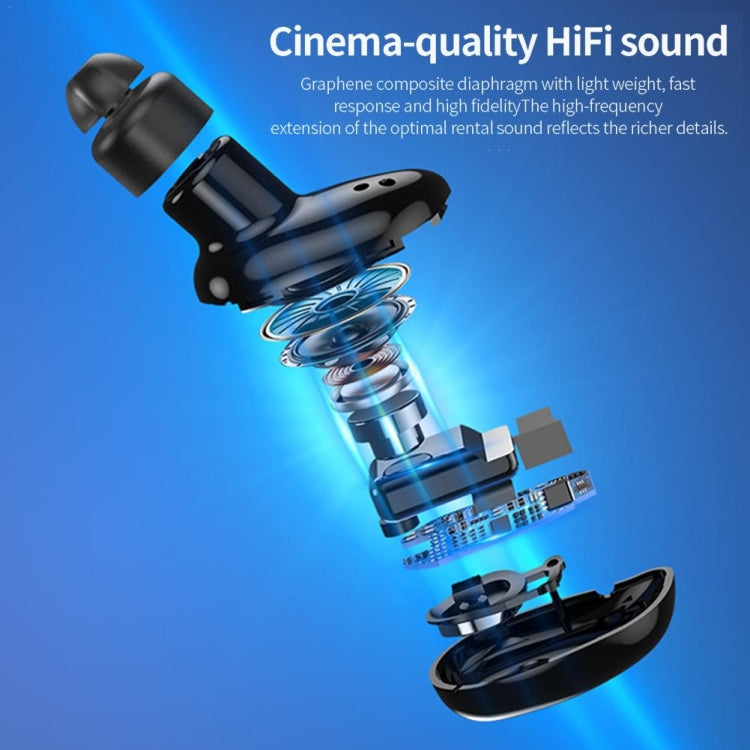 V21 Mini Single Ear Stereo Bluetooth V5.0 Wireless Earphones with Charging Box