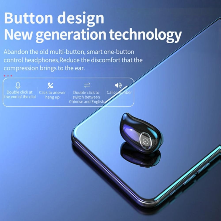 V21 Mini Single Ear Stereo Bluetooth V5.0 Wireless Earphones without Charging Box