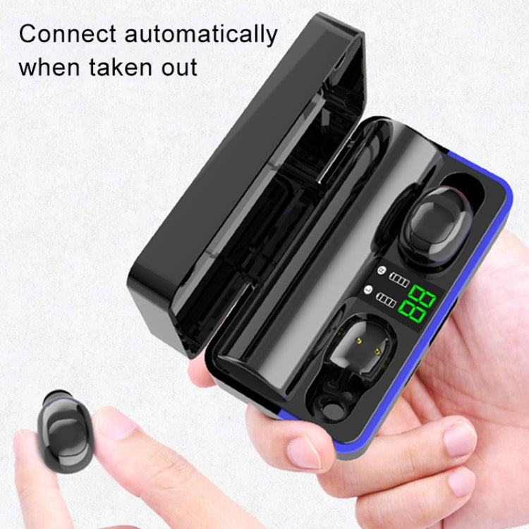 W12 IPX6 Waterproof Bluetooth 5.0 Touch Wireless Bluetooth Earphone with Charging Box, Support Power Digital Display & Breathing Light Bar & HD Call & Power Bank, W12