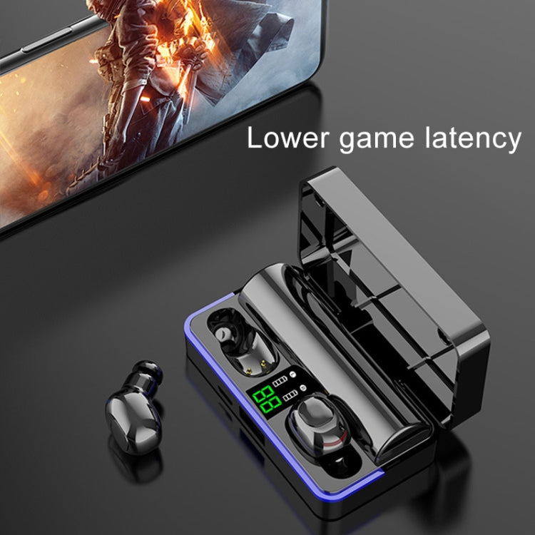 W12 IPX6 Waterproof Bluetooth 5.0 Touch Wireless Bluetooth Earphone with Charging Box, Support Power Digital Display & Breathing Light Bar & HD Call & Power Bank, W12