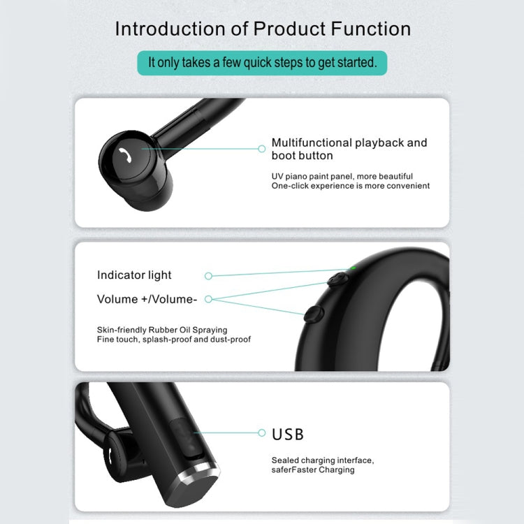 F680 Bluetooth 5.0 Fast Charging Wireless Business Sports Bluetooth Earphone