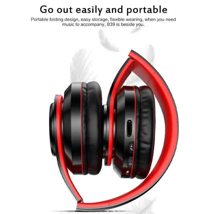B39 Wireless Bluetooth V5.0 Headset, B39 (Red), B39 (White), B39 (Black Red), B39 (Black)