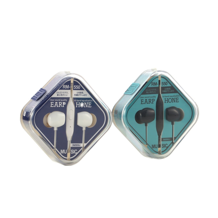 REMAX RM-550 Écouteurs intra-auriculaires stéréo 3,5 mm avec micro et commande filaire, compatible mains libres