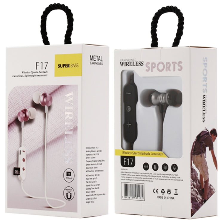 F17 Bluetooth 4.2 Hanging Neck Design Bluetooth Headset, Support Music Play & Switching & Volume Control & Answer