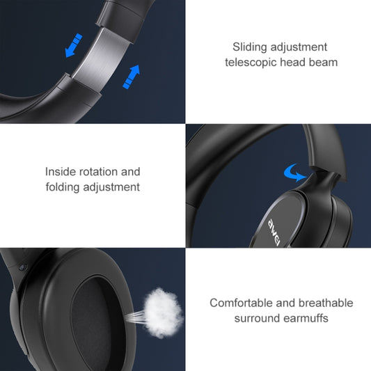 A770BL Bluetooth headset control buttons and microphone placement detail view