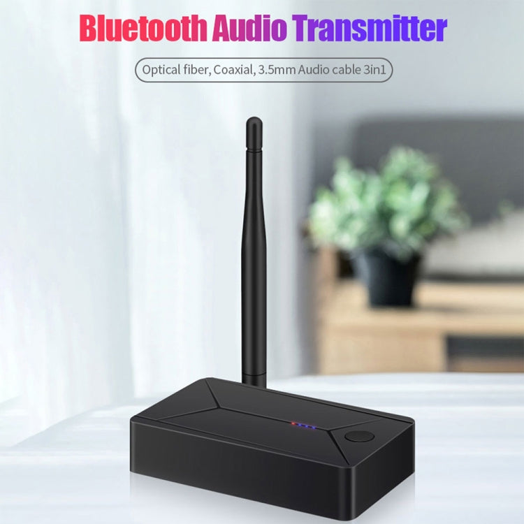 Transmetteur audio coaxial optique numérique portable Bluetooth 5.0 TX13 3 en 1 avec prise jack 3,5 mm pour haut-parleur/casque Bluetooth, TX13