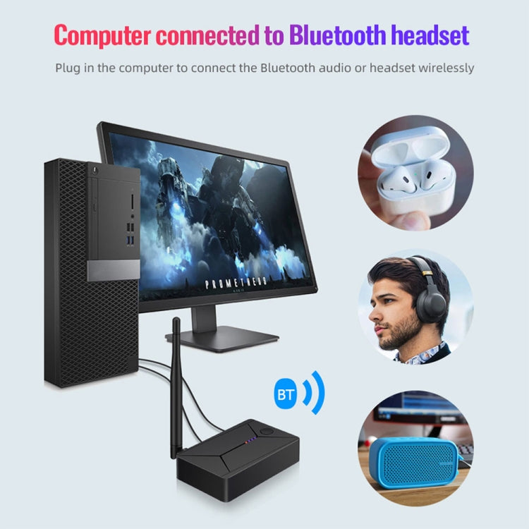 Transmetteur audio coaxial optique numérique portable Bluetooth 5.0 TX13 3 en 1 avec prise jack 3,5 mm pour haut-parleur/casque Bluetooth, TX13