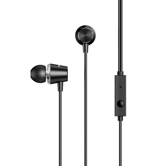 Compact wired earphones featuring dual drivers and ergonomic ear tips for secure fit
