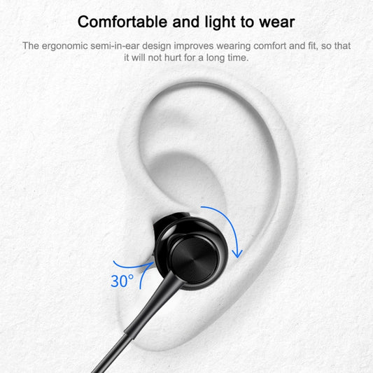 Person wearing awei PC-1 in-ear wired headset during active listening session