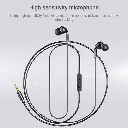 awei PC-6 stereo earbuds in ear, comfort-fit design for extended wear