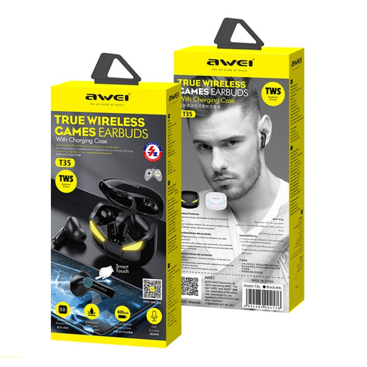 Compact charging case with LED indicator for awei T35 true wireless earbuds
