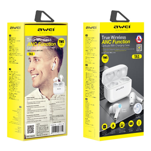 awei TA1 wireless earbuds from side angle displaying ergonomic fit and compact form factor