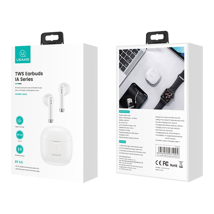 USAMS-IA04 Zero Sense Series Wireless Bluetooth 5.0 Mini TWS Earphone with Charging Box