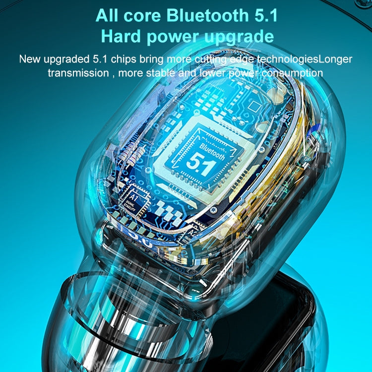 M9 Bluetooth 5.1 Business Style In-ear Stereo Wireless Bluetooth Earphone, M9 Black, M9 Blue