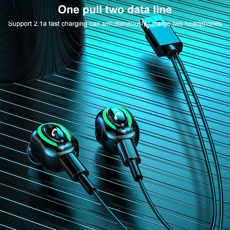 M9 Bluetooth 5.1 Business Style In-ear Stereo Wireless Bluetooth Earphone, M9 Blue, M9 Black