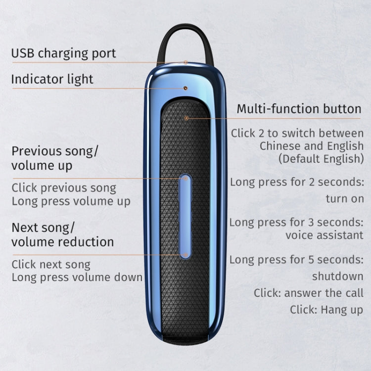 E1 Smart Noise Reduction Unilateral Ear-mounted Bluetooth Earphone