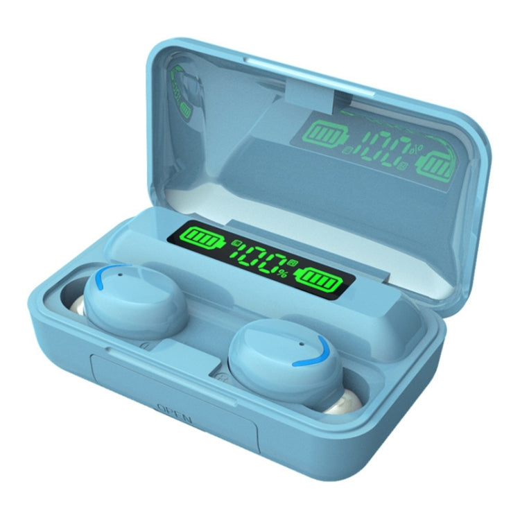 F9-5C Macaron Series LED Light + Digital Display Noise Reduction Bluetooth Earphone, F9-5C Macaron LED Light Dark Blue, F9-5C Macaron LED Light Pink, F9-5C Macaron LED Light Baby Blue, F9-5C Macaron LED Light Yellow