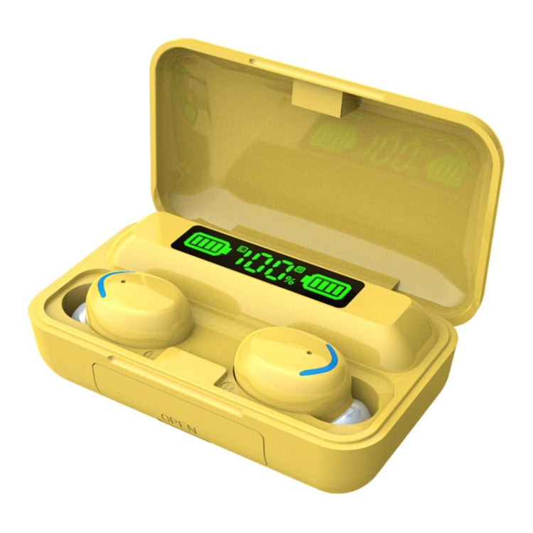 F9-5C Macaron Series LED Light + Digital Display Noise Reduction Bluetooth Earphone, F9-5C Macaron LED Light Dark Blue, F9-5C Macaron LED Light Pink, F9-5C Macaron LED Light Baby Blue, F9-5C Macaron LED Light Yellow