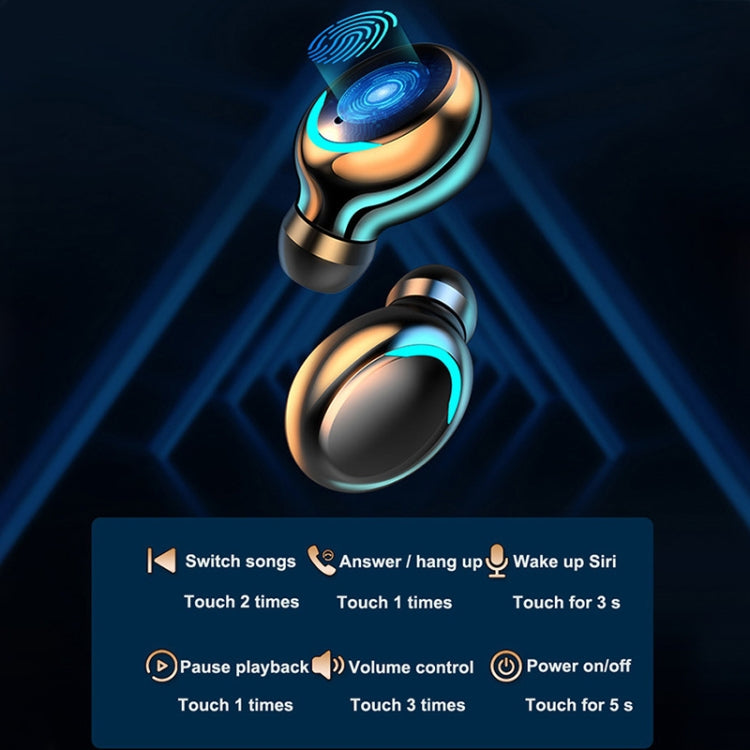 F9-5C Macaron Series LED Light + Digital Display Noise Reduction Bluetooth Earphone