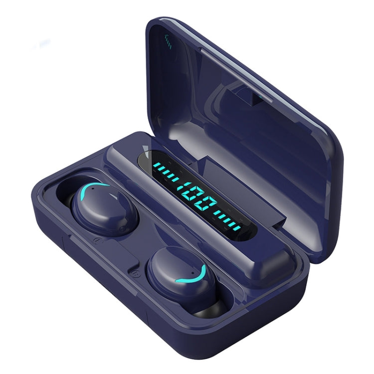 Écouteurs Bluetooth F9-5C Macaron Series à quatre barres avec lumière de respiration et affichage numérique, réduction du bruit, bleu foncé, rose clair, bleu clair, jaune clair