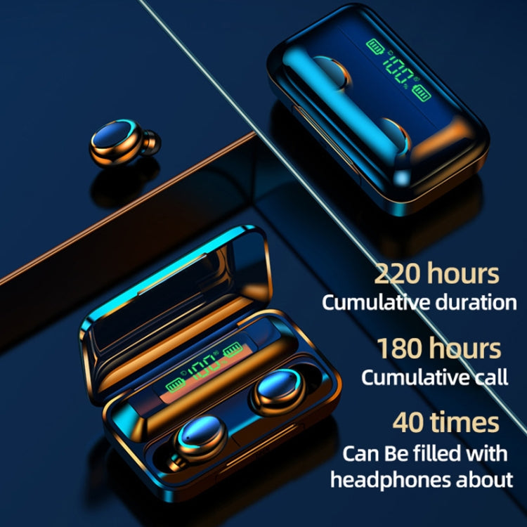 F9-5C Macaron Series Four-bar Breathing Light + Digital Display Noise Reduction Bluetooth Earphone, F9-5C Macaron Four-bar Light Baby Blue, F9-5C Macaron Four-bar Light Yellow, F9-5C Macaron Four-bar Light Dark Blue, F9-5C Macaron Four-bar Light Pink