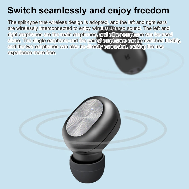 ETE-15 Waterproof Bluetooth 5.0 Binaural Touch Control TWS Wireless Earphones