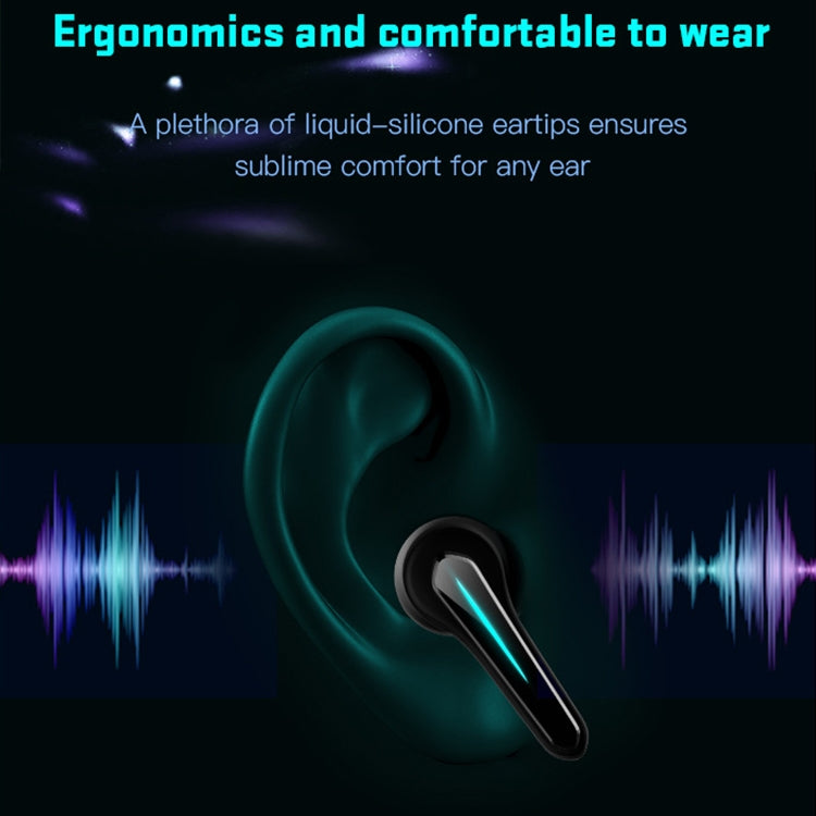 ETE-55 TWS Binaural Bluetooth 5.0 Low Latency Gaming Earphones, ETE-55 Black
