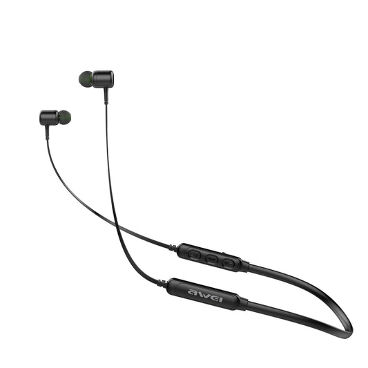 Athlete wearing awei G30BL neck-mounted Bluetooth headset during workout session