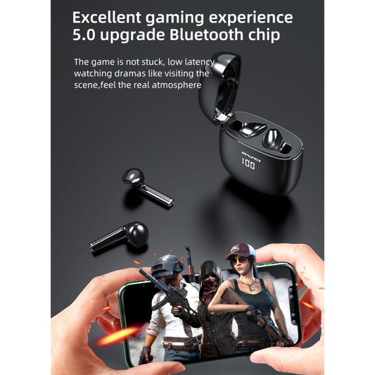 In-ear fit of awei T28P TWS headset showing secure sports design