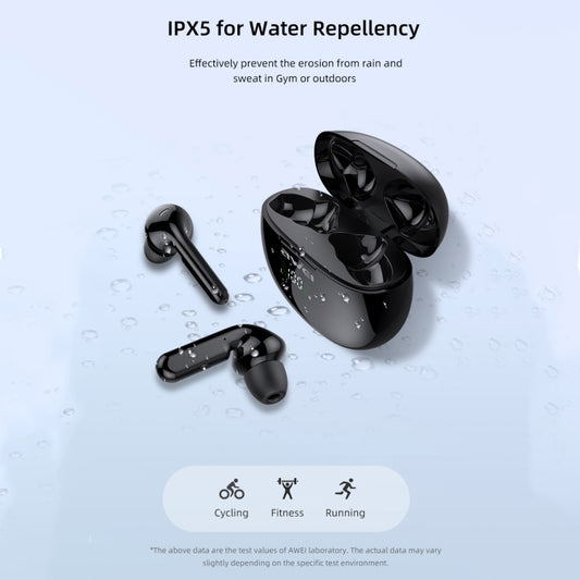 Dual earbuds showing ergonomic design for active wear and fitness training