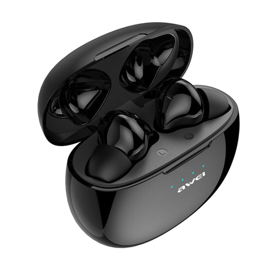 awei T15 charging case opened displaying both true wireless earbuds inside