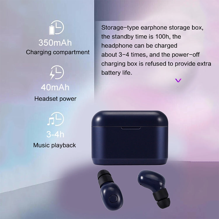 DT-4 IPX Waterproof Bluetooth 5.0 Wireless Bluetooth Earphone with 350mAh Magnetic Charging Box, Support for Calling, DT-4