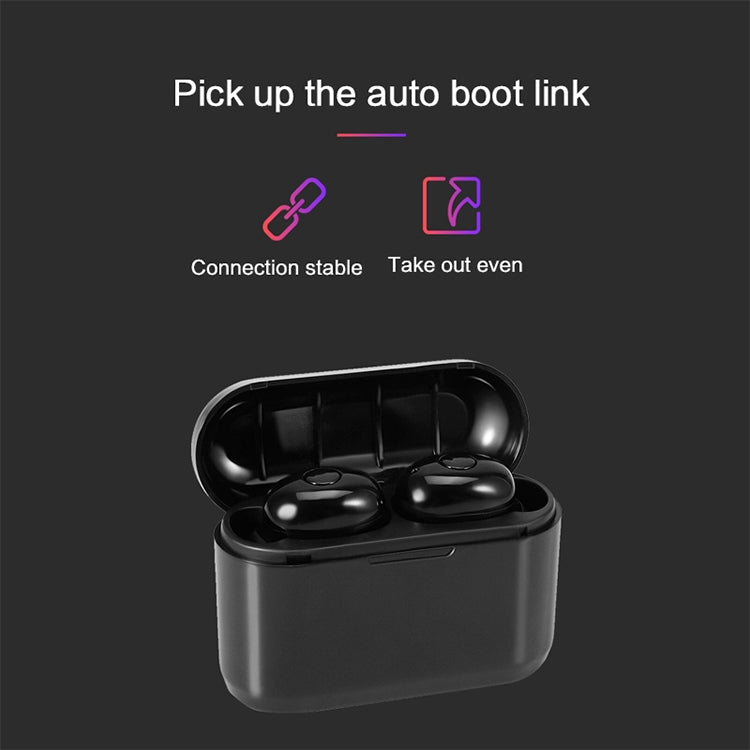 DT-4 IPX Waterproof Bluetooth 5.0 Wireless Bluetooth Earphone with 350mAh Magnetic Charging Box, Support for Calling, DT-4
