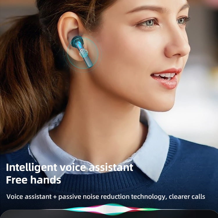 BQ02 TWS Semi-in-ear Touch Bluetooth Earphone with Charging Box & Indicator Light, Supports HD Calls & Intelligent Voice Assistant