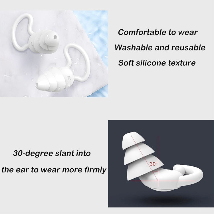 iMeBoBo iM9689 Shark Fin Version NThree Layer ano Silicone Sleeping Noise Reduction Earplugs with Jar, iM9689