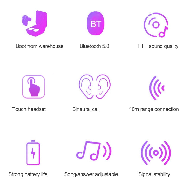 DT-15 Wireless Two Ear Bluetooth Headset Supports Touch & Smart Magnetic Charging & Power On Automatic Pairing