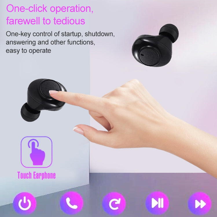 DT-15 Wireless Two Ear Bluetooth Headset Supports Touch & Smart Magnetic Charging & Power On Automatic Pairing