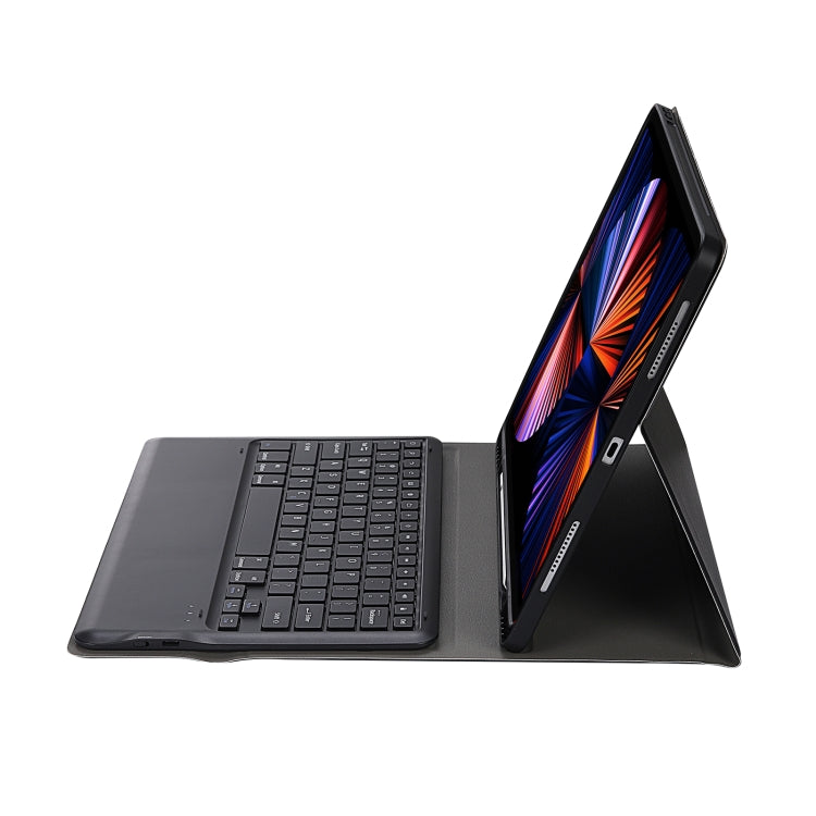 Étui en cuir ultra-fin avec clavier Bluetooth 3.0 détachable A12B pour iPad Air 13 (2024/2025/Pro 12,9 pouces) (2022/2021/2020/2018), avec emplacement pour stylet et support.
