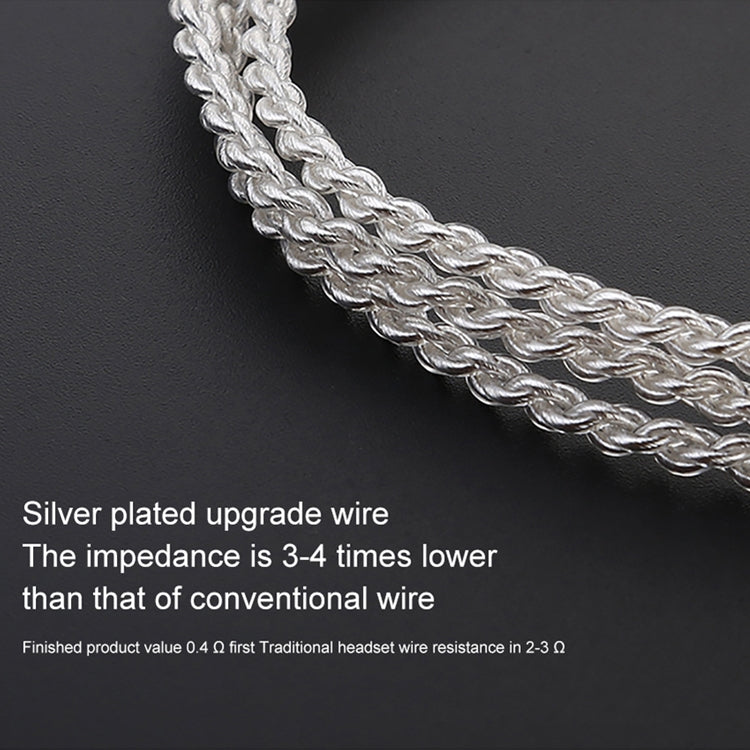 TRN Silver Plated Upgrade Cable Headphones Cable with A2DC Connection for TRN V10 V20 Earphone, A2DC