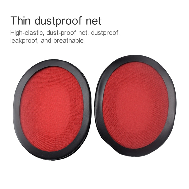 2 PCS For Kingston KHX-HSCP / HyperX Cloud II Headphone Cushion Flannel Red Net Sponge Cover Earmuffs Replacement Earpads, For Kingston KHX-HSCP HyperX Cloud II(Flannel Red)