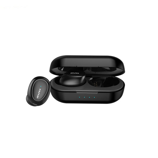 Sleek T6C stereo earphones displaying premium design and compact charging case