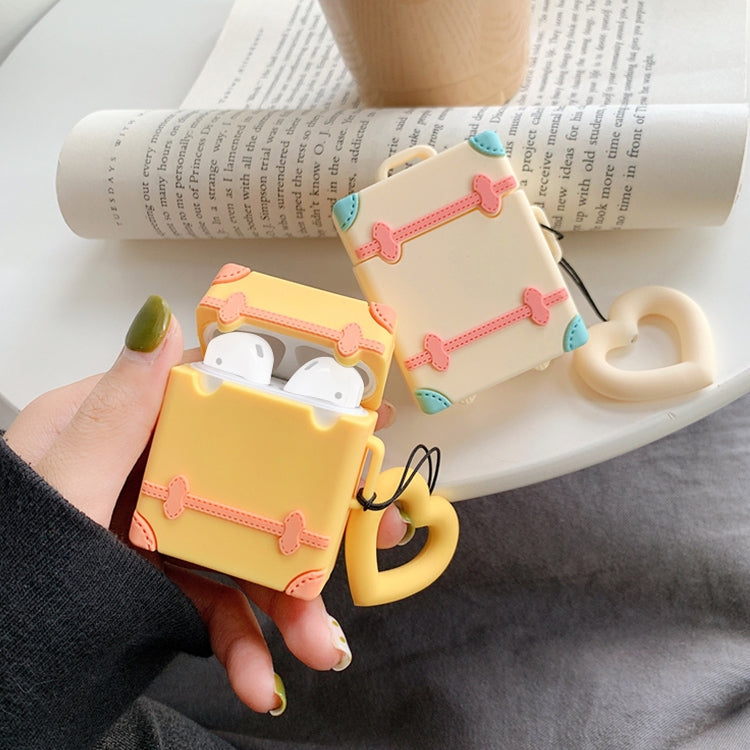 Wireless Earphones Shockproof Candy Colored Suitcase Silicone Protective Case for Apple AirPods 1 / 2, Green, Blue, Apricot, Yellow, Orange, Pink