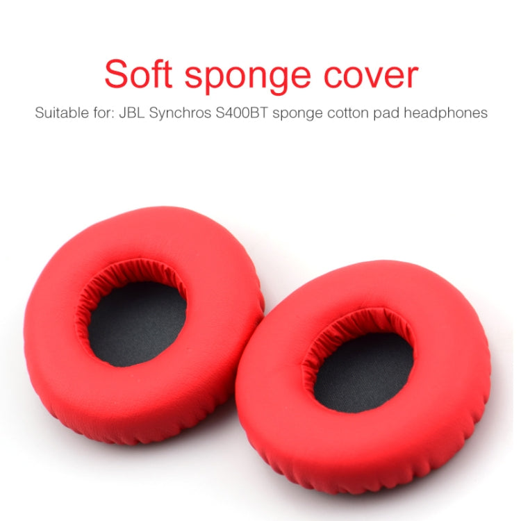 2pcs For JBL Synchros S400BT Headphones Imitation Leather + Memory Foam Soft Earphone Protective Cover Earmuffs, For Synchros S400BT Black, For Synchros S400BT White