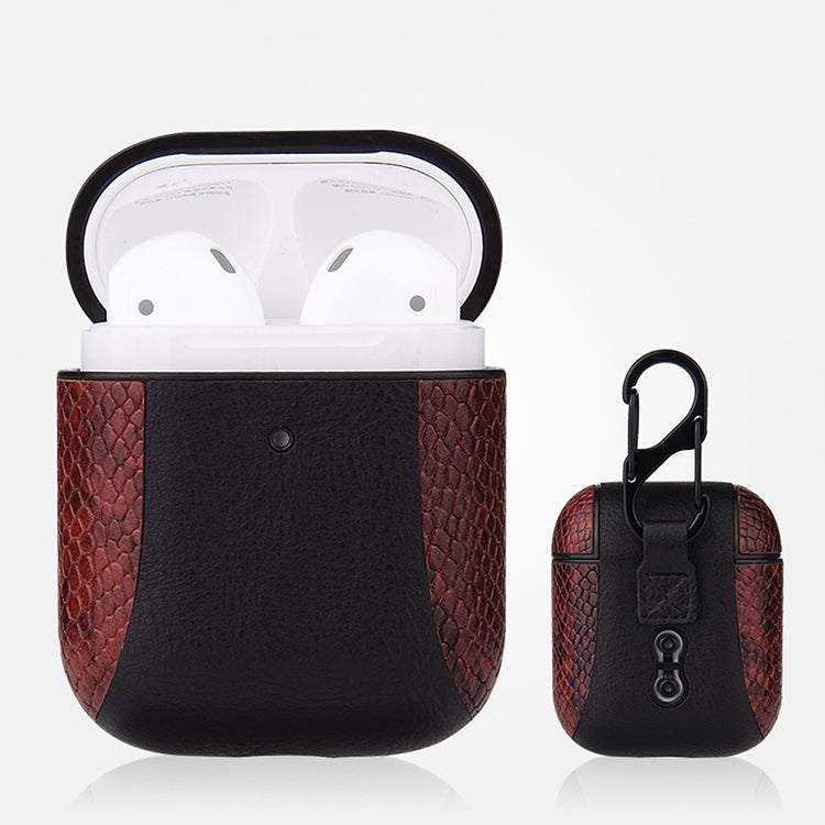 Étui de protection antichoc en cuir à rabat de couleur assortie pour écouteurs Apple AirPods 1/2
