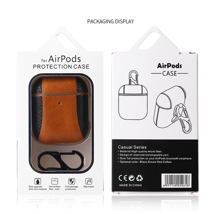 Étui de protection antichoc en cuir à rabat de couleur assortie pour écouteurs Apple AirPods 1/2