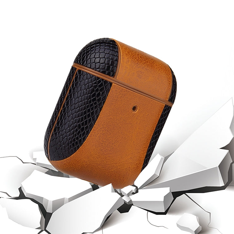 Étui de protection antichoc en cuir à rabat de couleur assortie pour écouteurs Apple AirPods 1/2