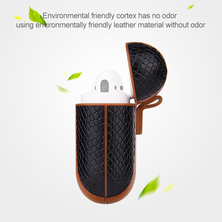 Étui de protection antichoc en cuir à rabat de couleur assortie pour écouteurs Apple AirPods 1/2